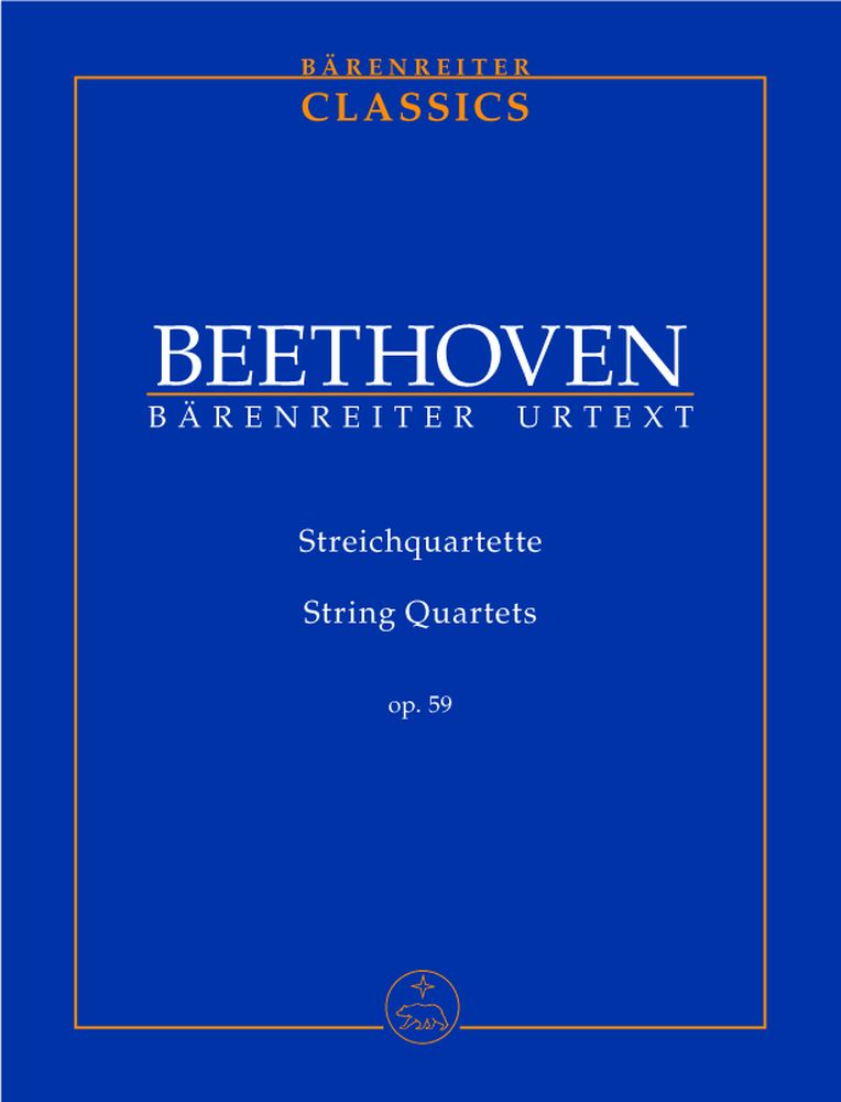 BARENREITER Beethoven L.van - Quatuors A Cordes Op.59 - Conducteur Poche