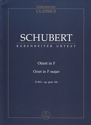BARENREITER Schubert F. - Oktett In F-dur D 803 - Conducteur De Poche