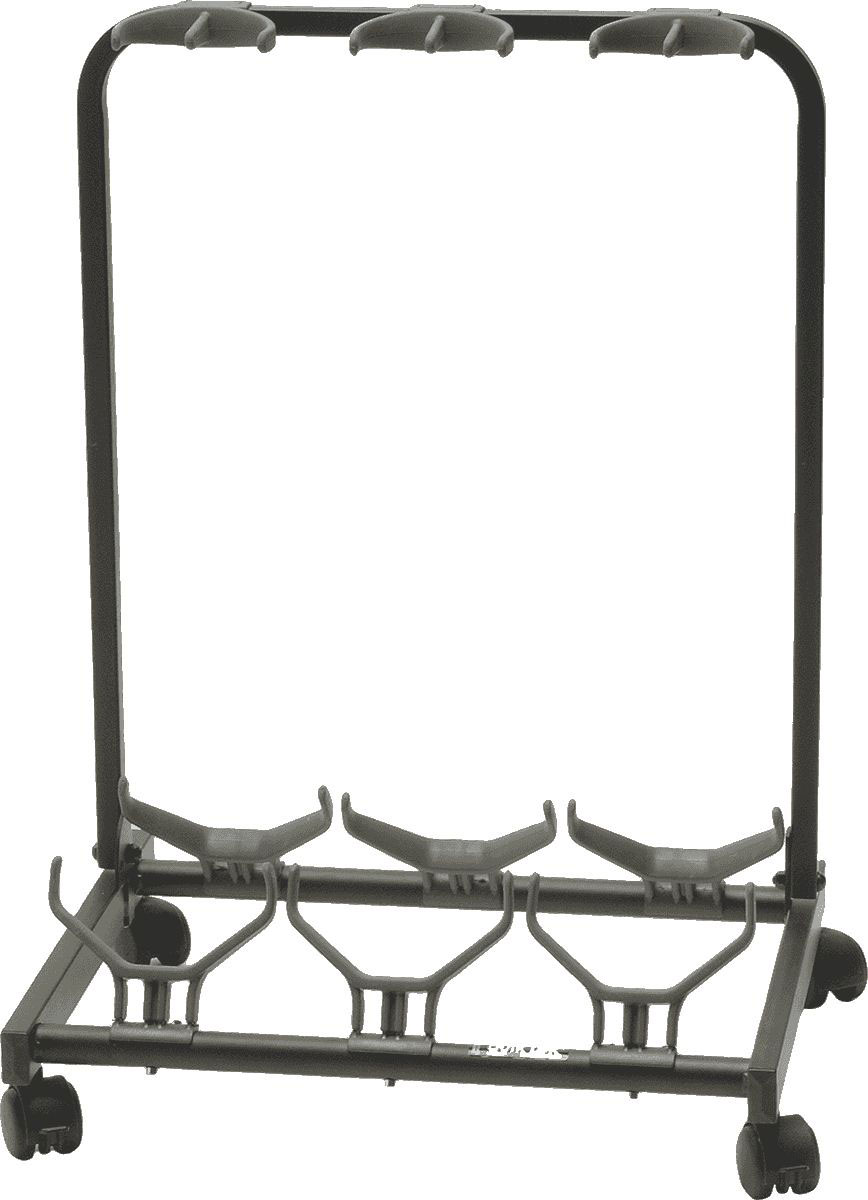 QUIKLOK GS430 3-GUITAR STAND WITH WHEELS BLACK