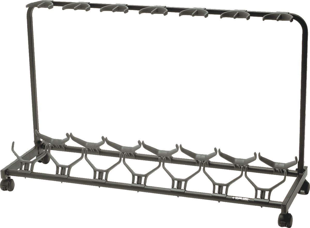 QUIKLOK GS471 7-GUITAR STAND WITH WHEELS BLACK
