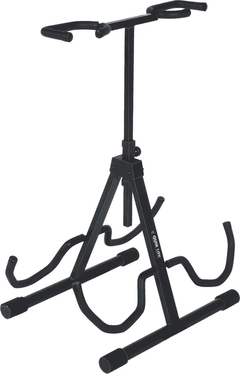 QUIKLOK QL694 UNIVERSAL DOUBLE GUITAR STAND BLACK