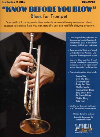 SANTORELLA PUBLICATIONS KNOW BEFORE YOU BLOW BLUES FOR TRUMPET + 2 CD