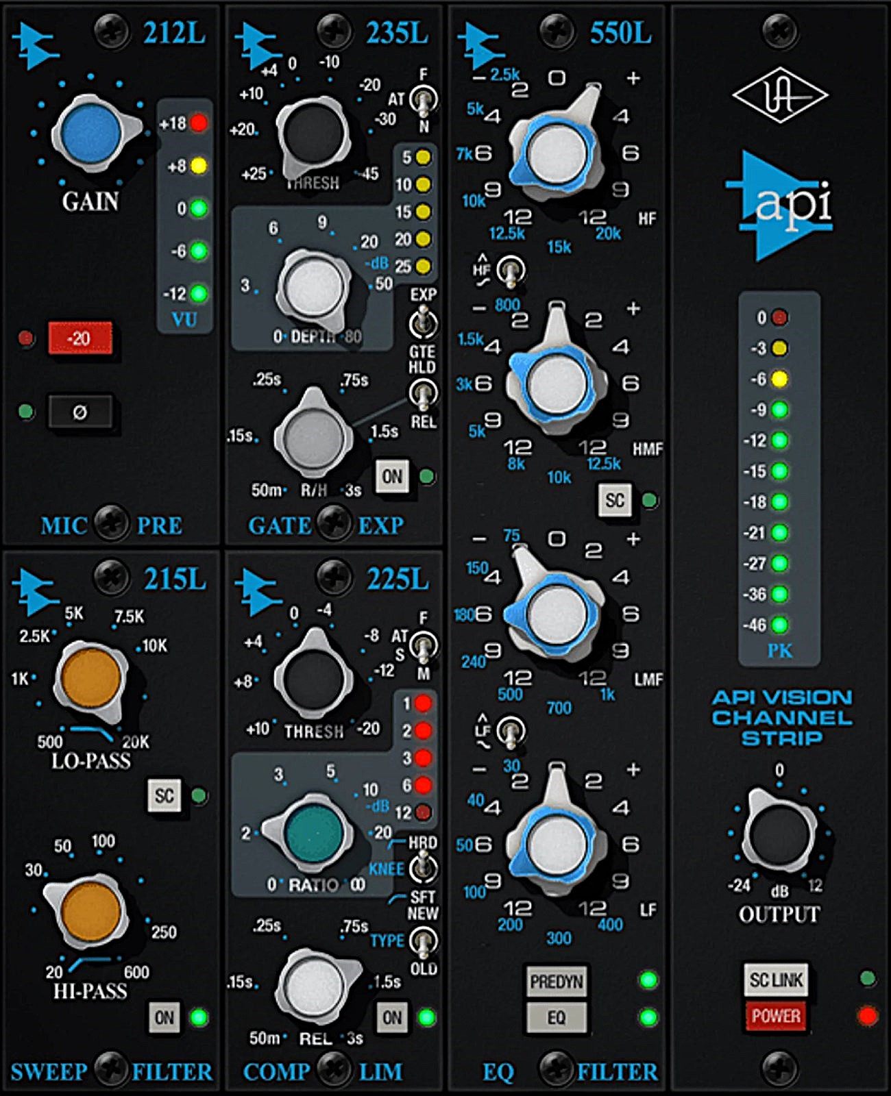 UNIVERSAL AUDIO UAD API Vision Channel Strip Collection