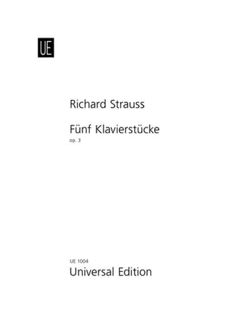 UNIVERSAL EDITION STRAUSS RICHARD - 5 PIANO PIECES