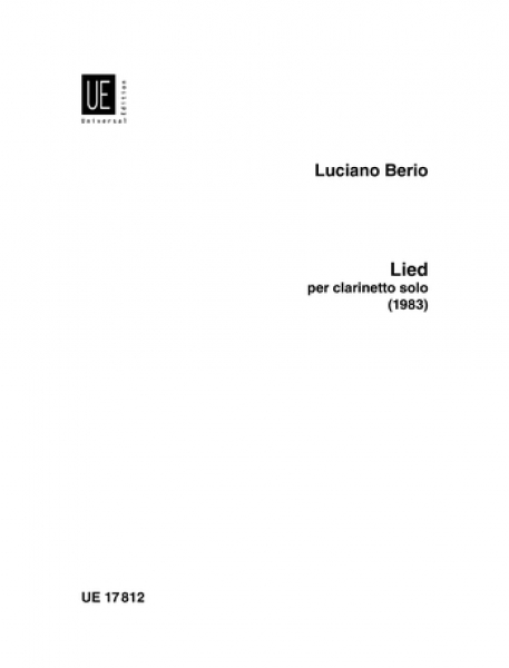 BERIO L. - LIED - CLARINETTE SOLO