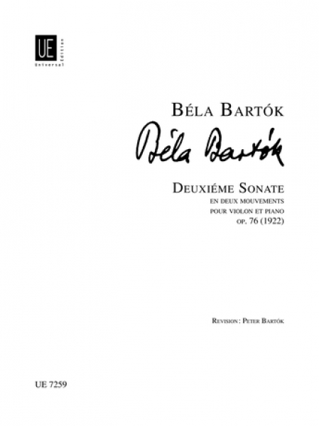 UNIVERSAL EDITION Bartok Bela - Sonate N°2