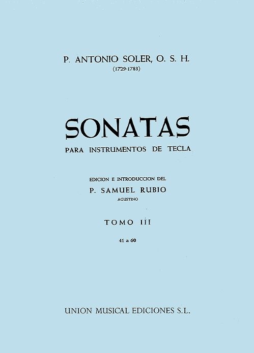 UME (UNION MUSICAL EDICIONES) ANTONIO SOLER - SONATA VOLUME THREE - 3 - HARPSICHORD