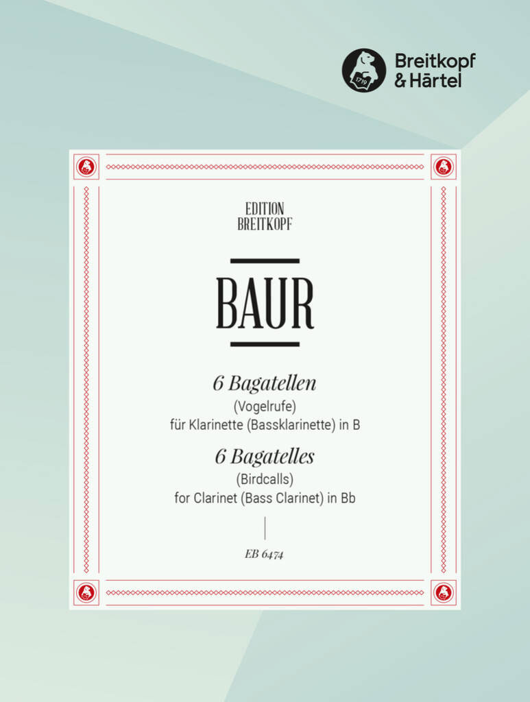 EDITION BREITKOPF Baur Jurg - Sechs Bagatellen (vogelrufe) - Clarinet