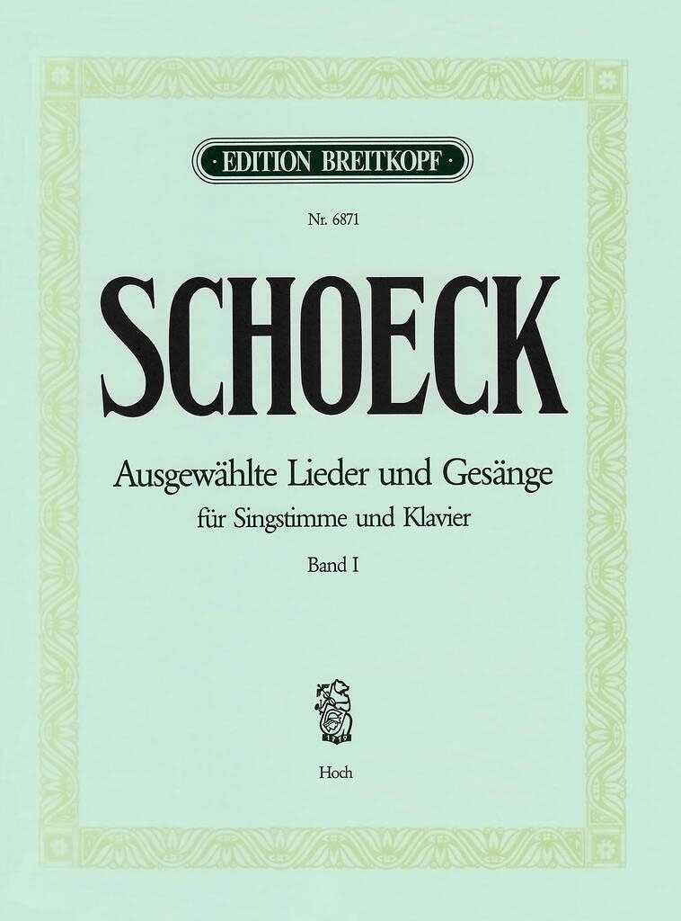EDITION BREITKOPF SCHOECK OTHMAR - AUSGEW. LIEDER UND GESANGE I - HIGH VOICE, PIANO
