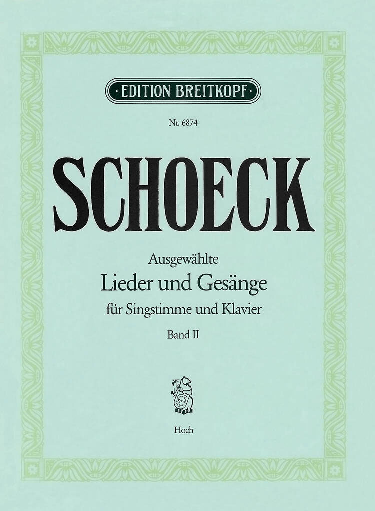 EDITION BREITKOPF Schoeck Othmar - Ausgew. Lieder Und Gesange Ii - High Voice, Piano