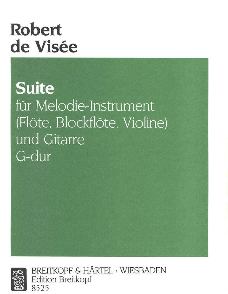 EDITION BREITKOPF VISEE ROBERT DE - SUITE G-DUR - RECORDER, GUITAR