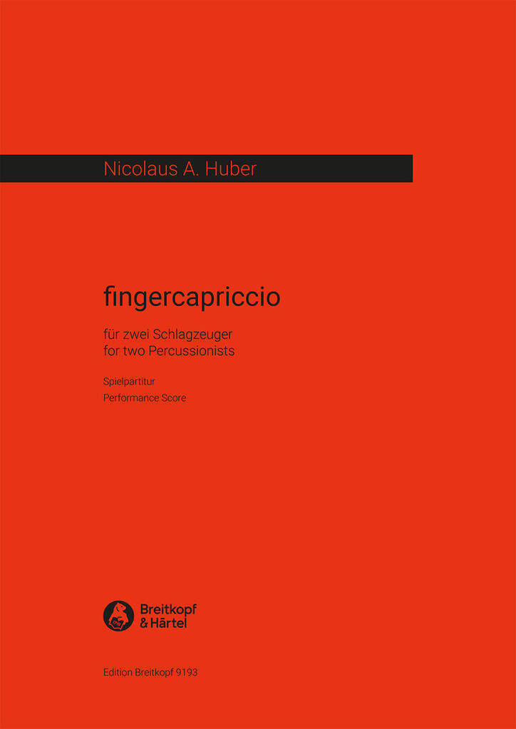 EDITION BREITKOPF HUBER NICOLAUS A. - FINGERCAPRICCIO - 2 PERCUSSION