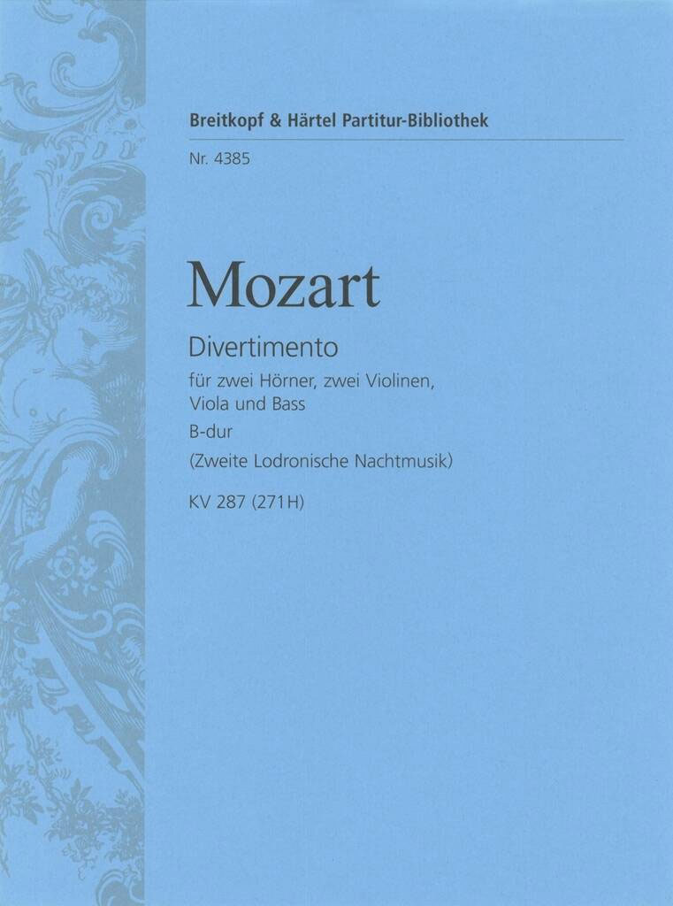 EDITION BREITKOPF Mozart Wolfgang Amadeus - Divertimento B-dur KV 287(271) - Orchestra