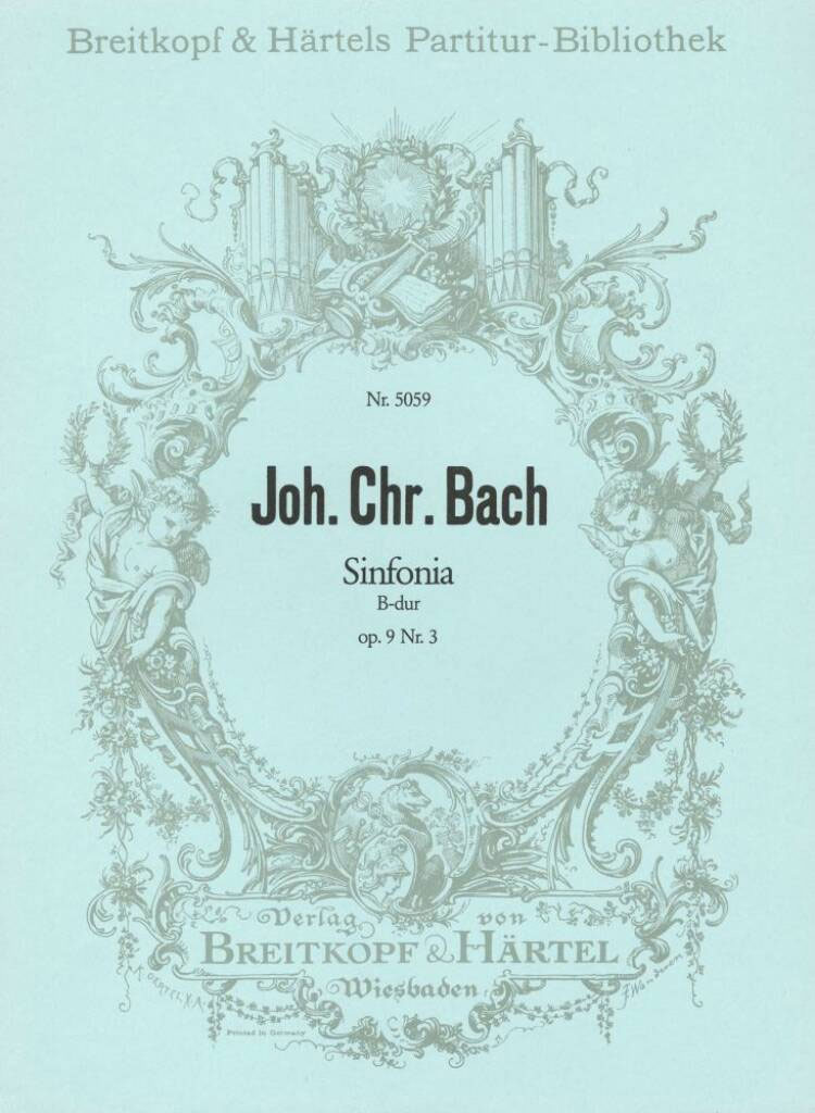 EDITION BREITKOPF BACH JOHANN CHRISTIAN - SINFONIA B-DUR OP. 9/3 - ORCHESTRA