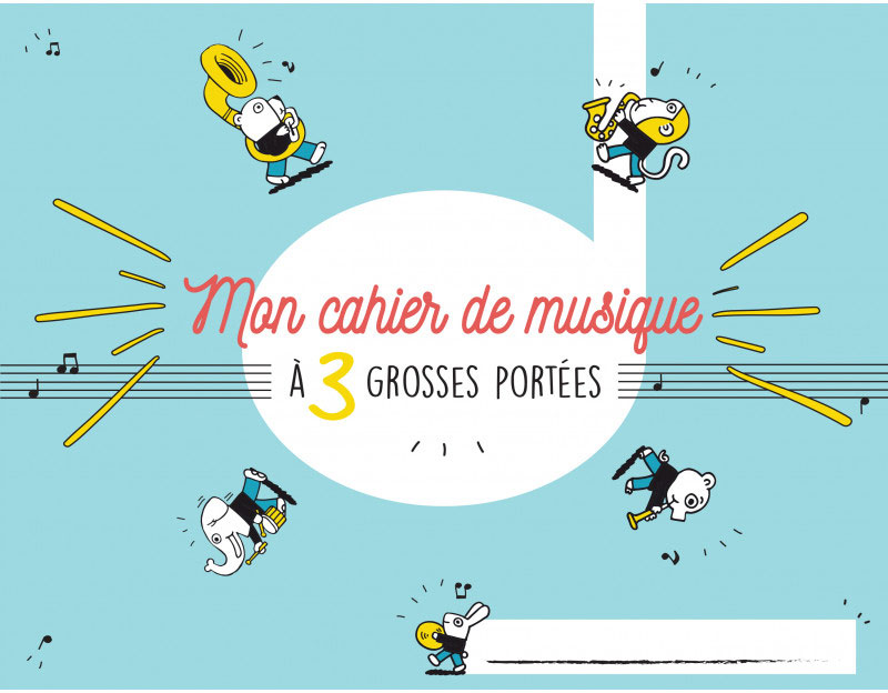 HEXAMUSIC CAHIER DE MUSIQUE POUR ENFANT 3 GROSSES PORTEES 