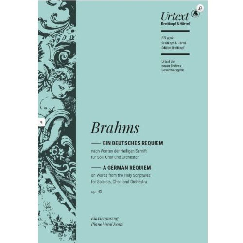 EDITION BREITKOPF BRAHMS JOHANNES - EIN DEUTSCHES REQUIEM OP. 45 - VOCAL SCORE