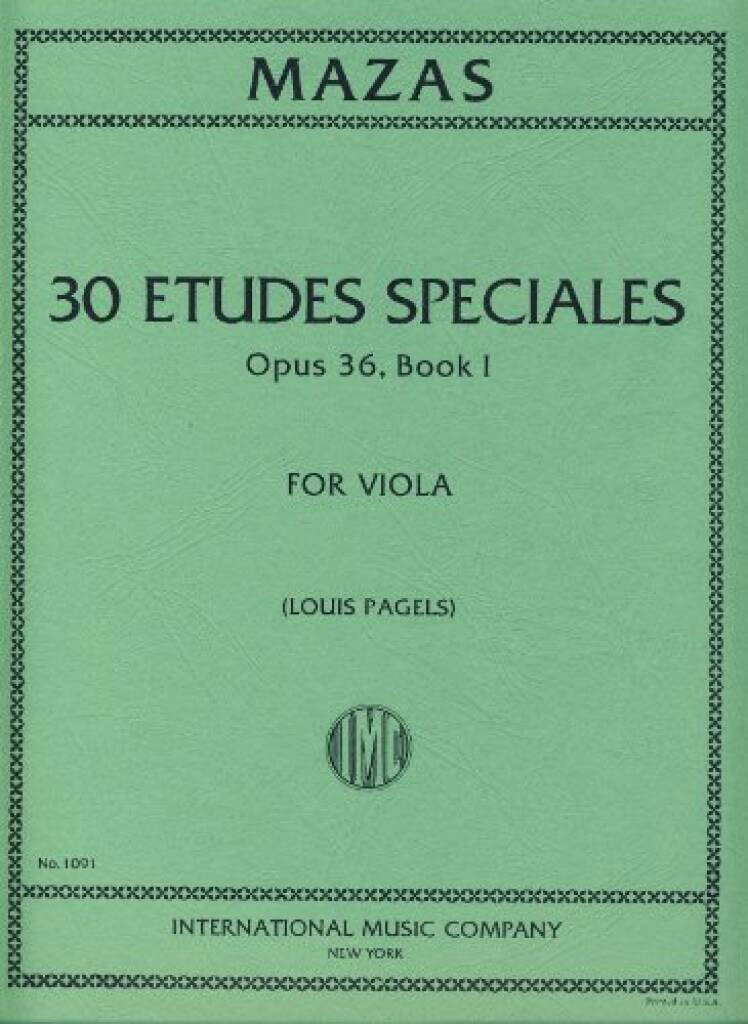 IMC MAZAS J. F. - 30 ETUDES SPECIALES BOOK 1 OP.36 - ALTO