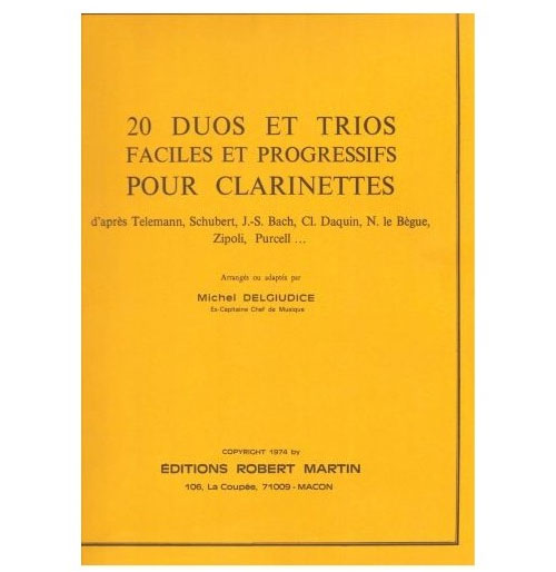 ROBERT MARTIN DEL GIUDICE M. - VINGT DUOS ET TRIOS FACILES ET PROGRESSIFS