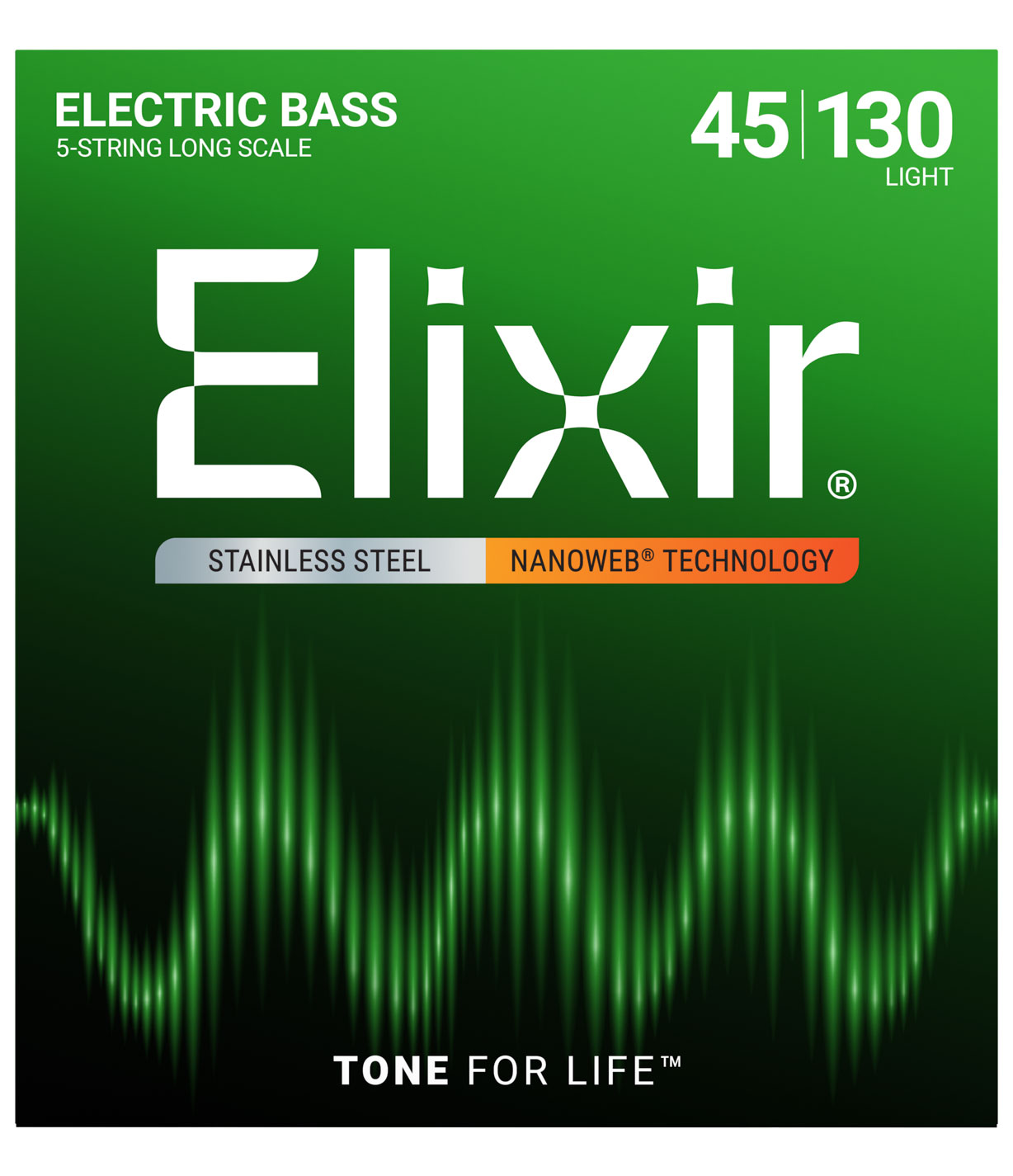 ELIXIR NANOWEB STAINLESS STEEL ELECTRIC BASS STRINGS MEDIUM LIGHT /5C SET