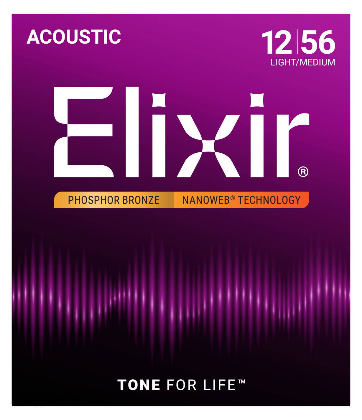 ELIXIR 16077 Nanoweb Phosphor Bronze Light/medium 12-56