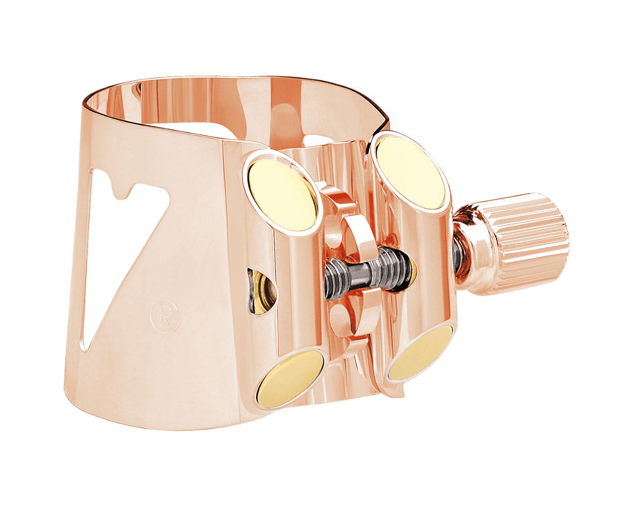 VANDOREN Ligature Optimum Or Rose Saxophone Alto + Couvre-bec Plastique