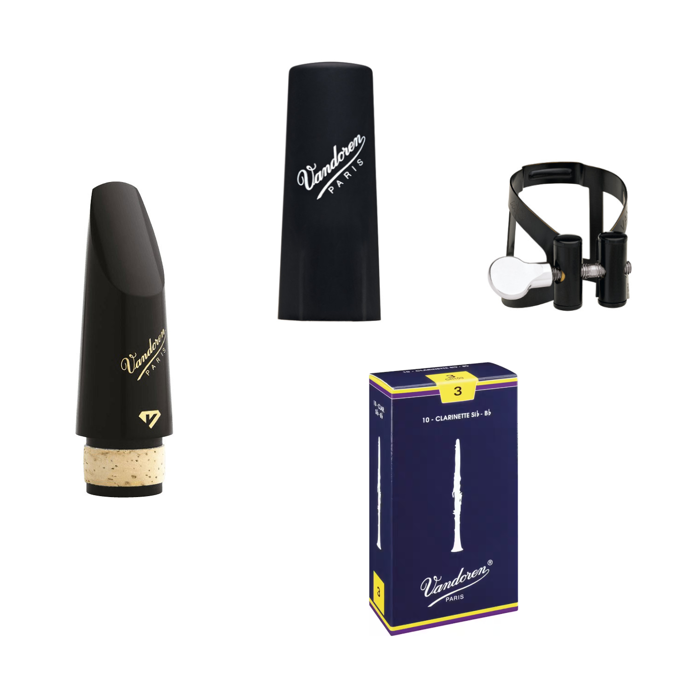 VANDOREN Pack Bec De Clarinette Sib - Black Diamond (BD5) + Ligature LC51BP + Anches CR103