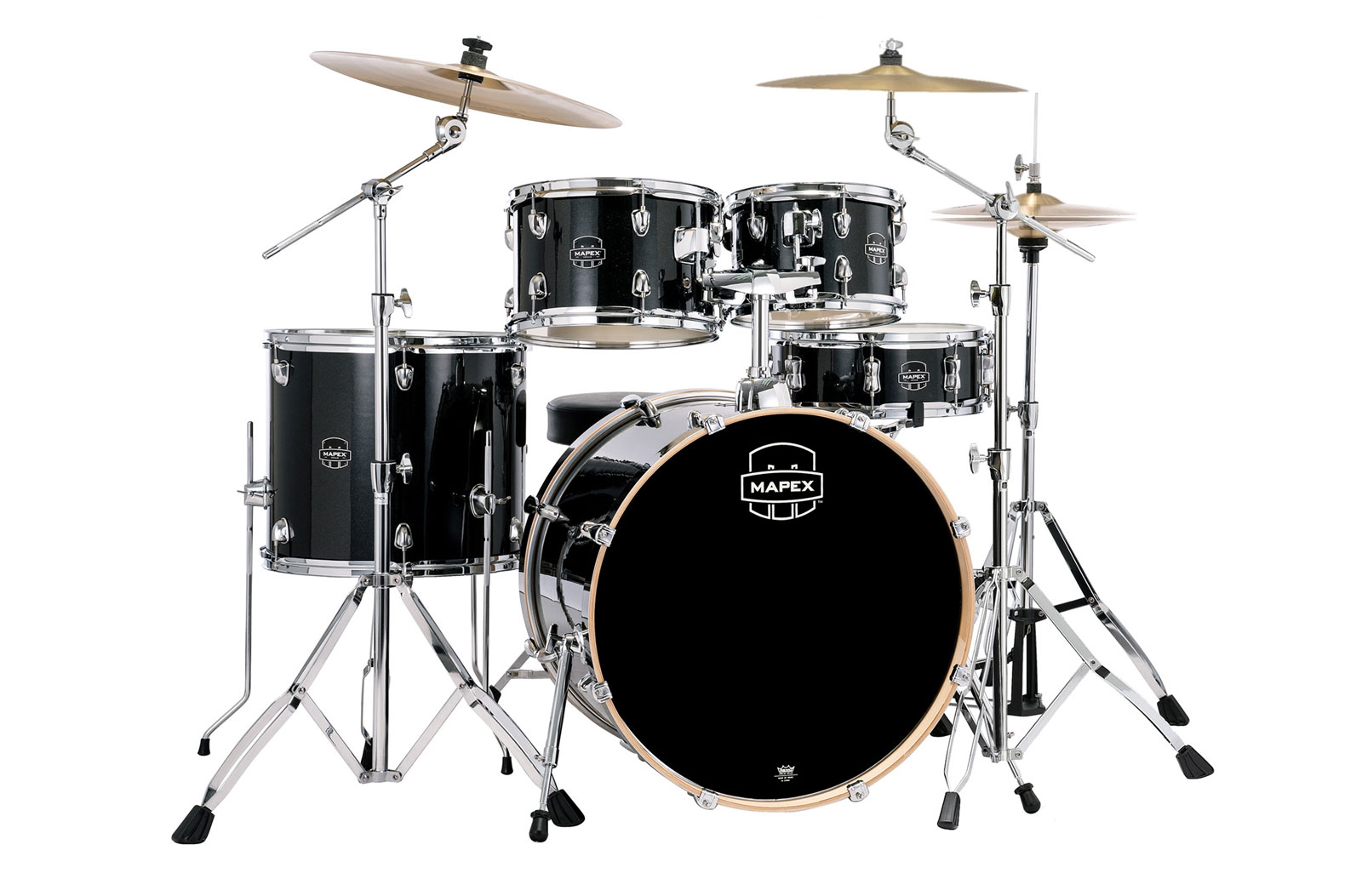 MAPEX VENUS FUSION 20 BLACK GALAXY SPARKLE + B400 + T-SHIRT