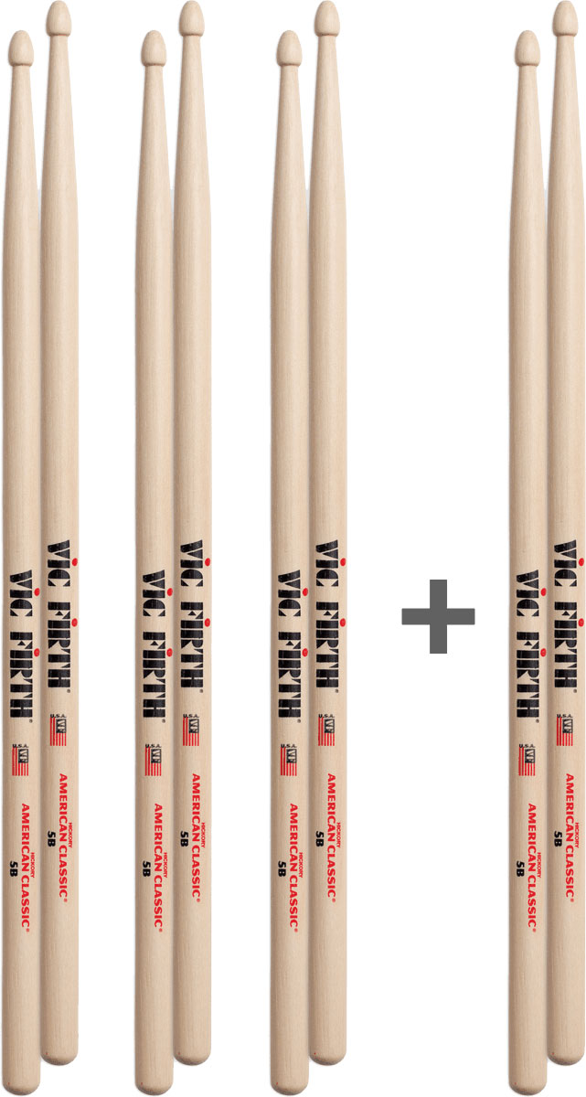 VIC FIRTH P5B-3.5B-1 - PACK 3X5B + 1X5B GRATIS
