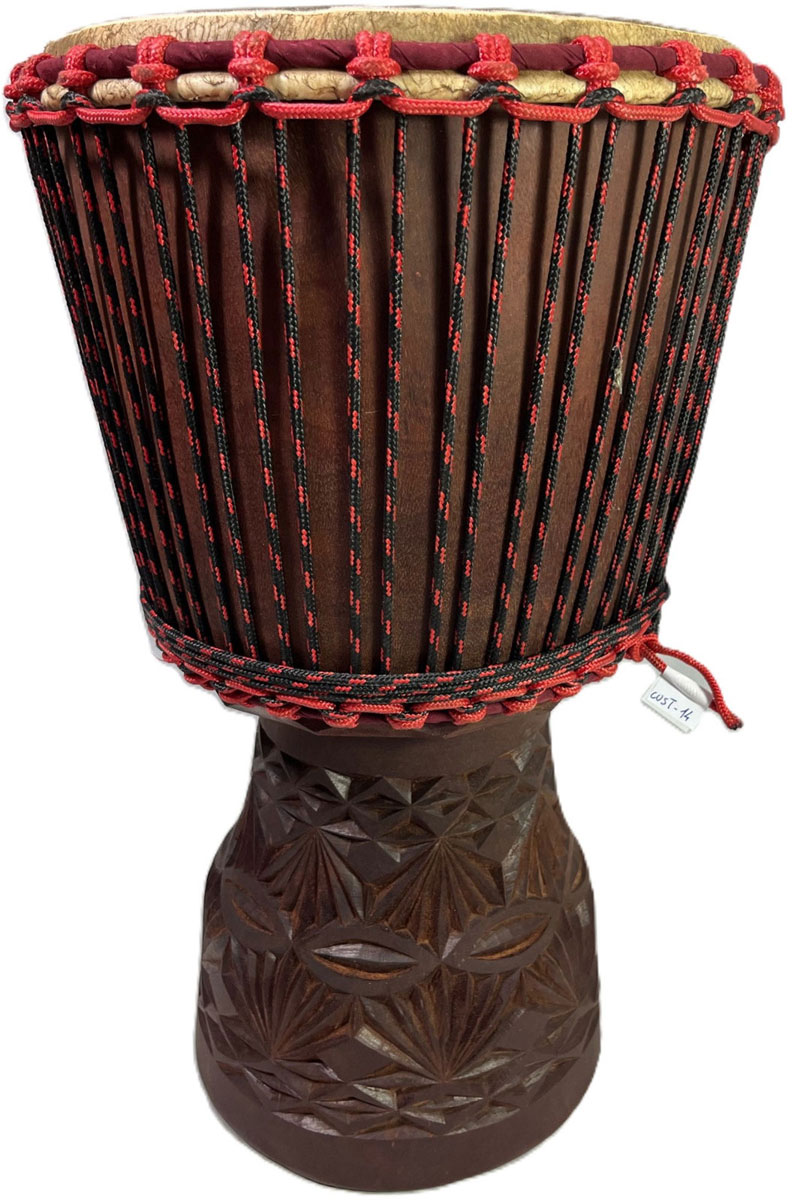 WASSOULOU CUSTOM DJEMBE LARGE 33-35 X 60-63CM 