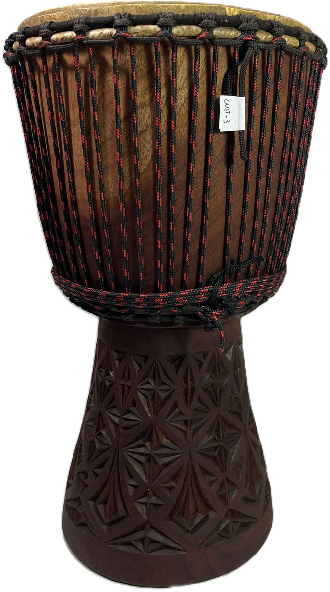 WASSOULOU CUSTOM DJEMBE LARGE 33-35 X 60-63CM 