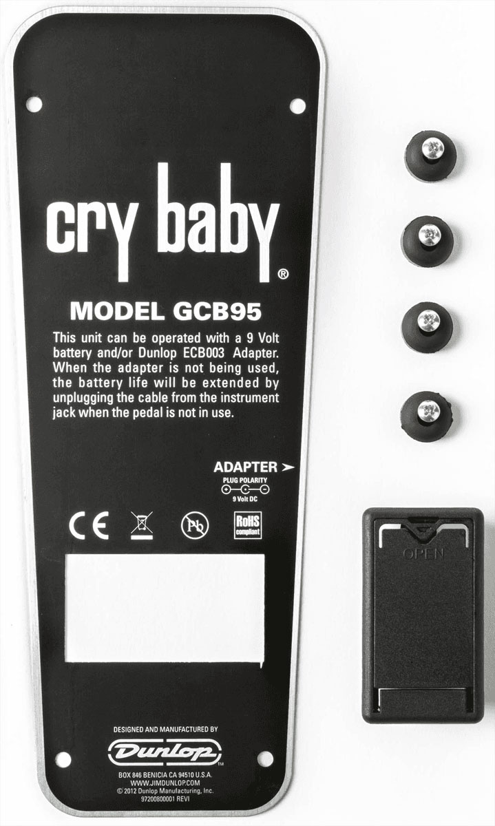 DUNLOP EFFECTS PLATE + BATTERY DOOR + CRYBABY PADS