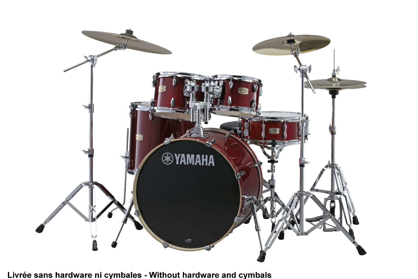 YAMAHA STAGE CUSTOM BIRCH STAGE 22 CRANBERRY RED (SANS HARDWARE)