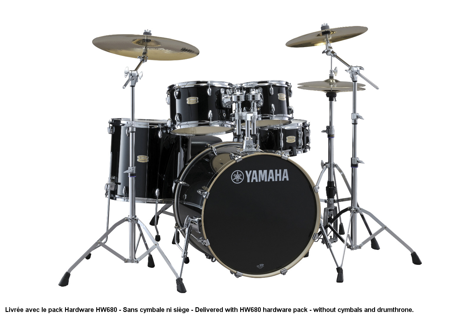 YAMAHA STAGE CUSTOM BIRCH - STANDARD - RAVEN BLACK + PACK HARDWARE HW680W