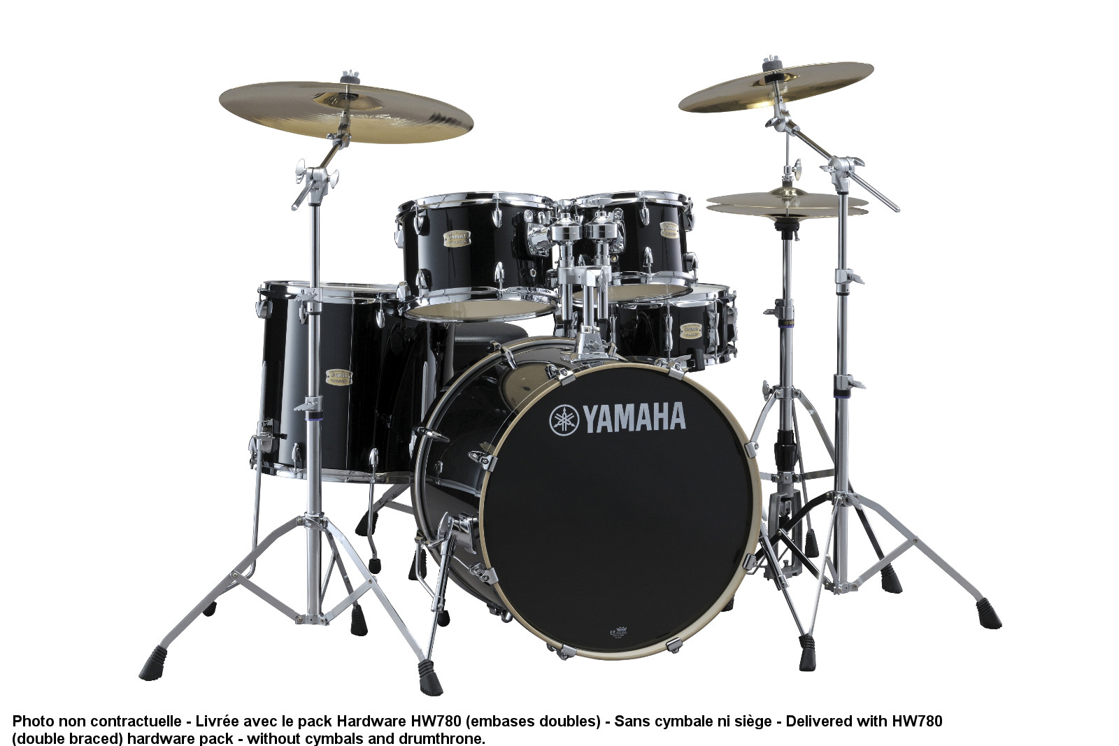 YAMAHA STAGE CUSTOM BIRCH - STANDARD - RAVEN BLACK + PACK HARDWARE HW780