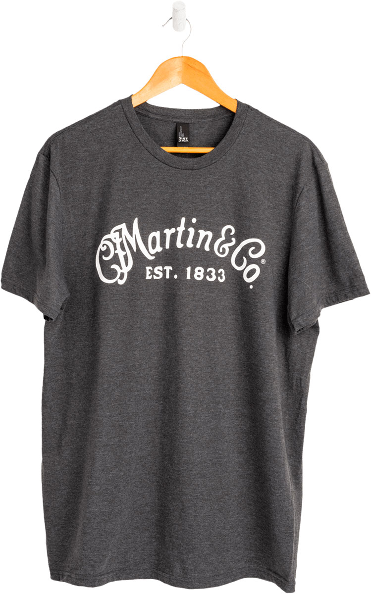 MARTIN & CO Tee-Shirt, Hethrdcharcoal,Whtscriptlogo,S