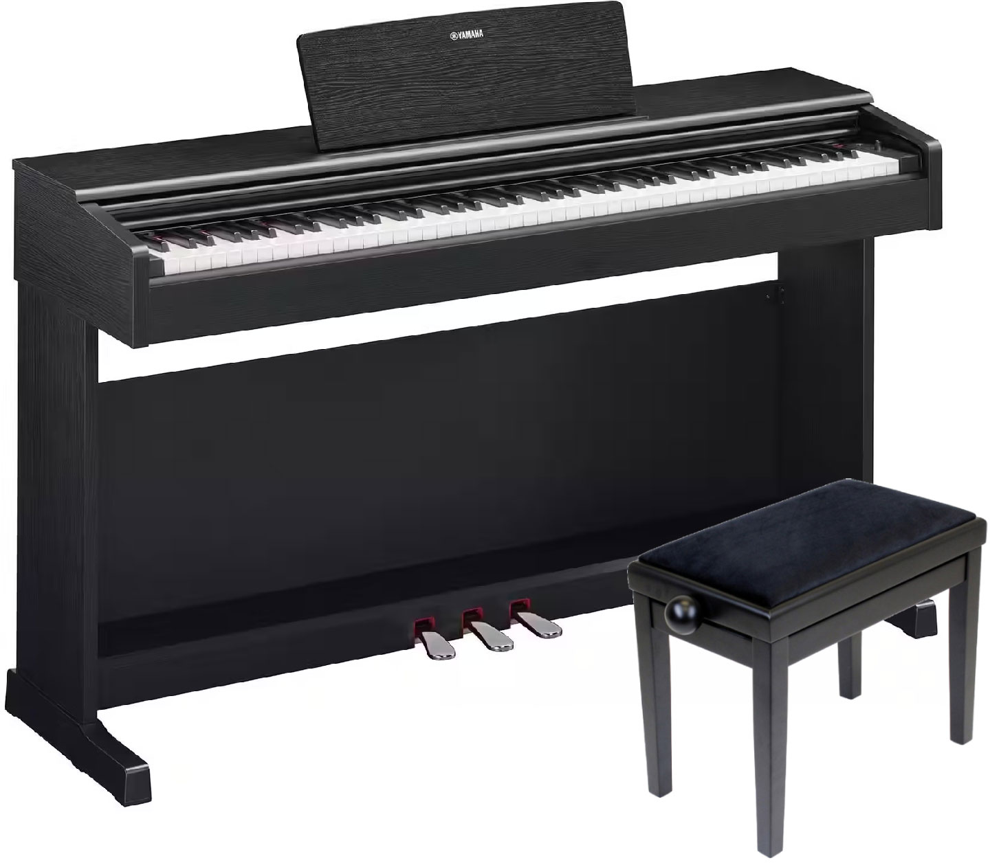 YAMAHA ARIUS YDP-145 Black and his bench