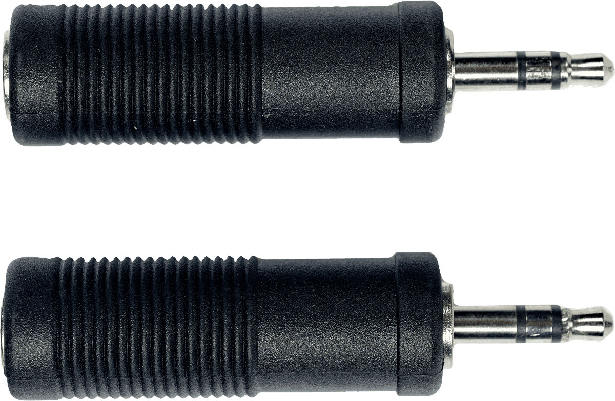 YELLOW CABLE Adaptateur Jack Male 3.5 MM Stéréo Jack Fem. 6.35 MM - Lot de 2