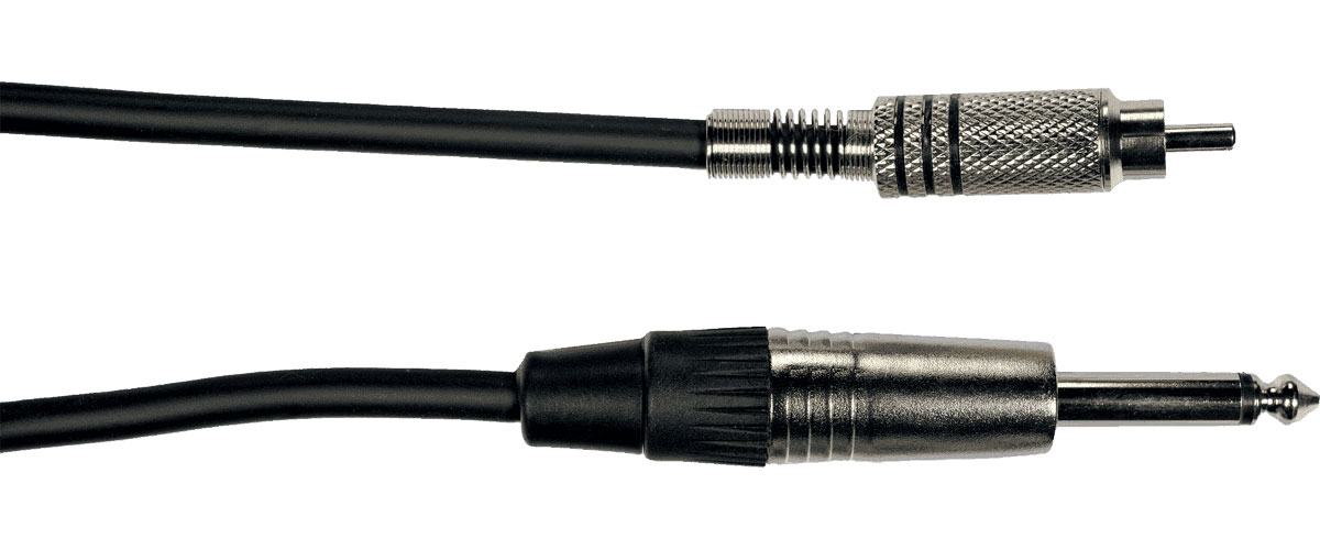 YELLOW CABLE K01 RCA TO 1/4 PHONE 10FT./ 3 M.