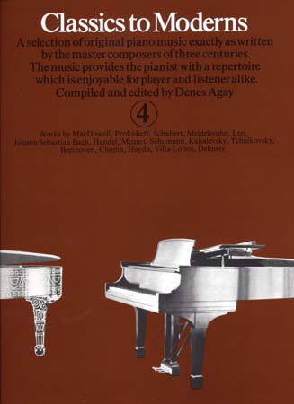 MUSIC SALES CLASSICS TO MODERNS VOL 4 - PIANO