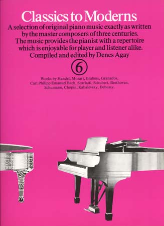 MUSIC SALES CLASSICS TO MODERNS VOL 6 - PIANO