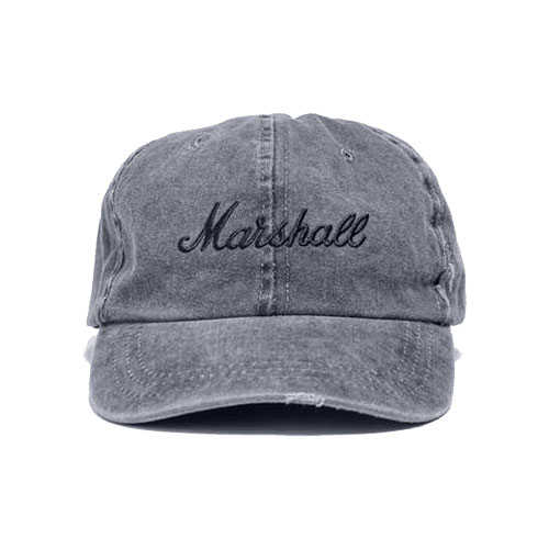 MARSHALL MARSHALL GREY DISTRESSED BASEBALL CAP BLACK Woodbrass