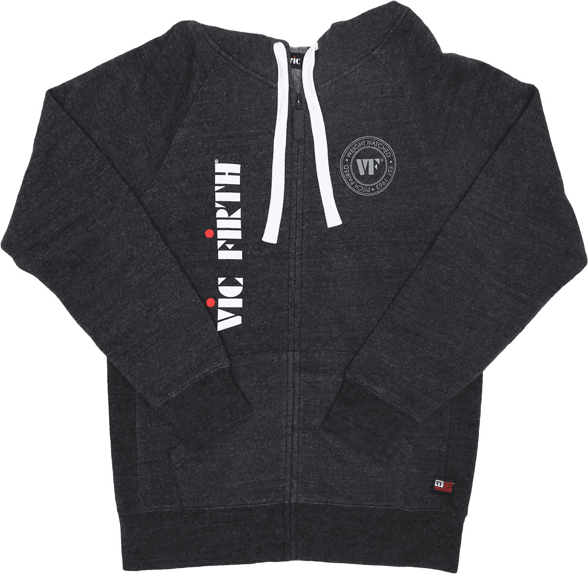 VIC FIRTH ZIP UP LOGO HOODIE LG