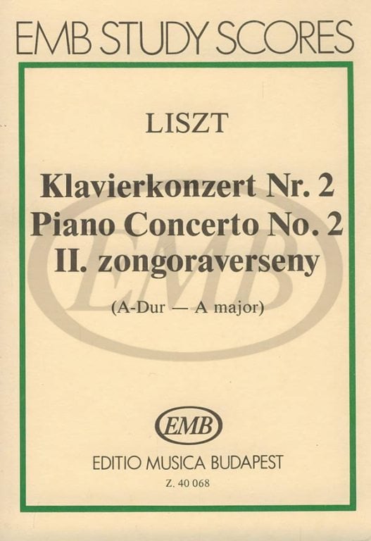 EMB (EDITIO MUSICA BUDAPEST) LISZT FRANZ - PIANO CONCERTO N°2 - STUDY SCORE