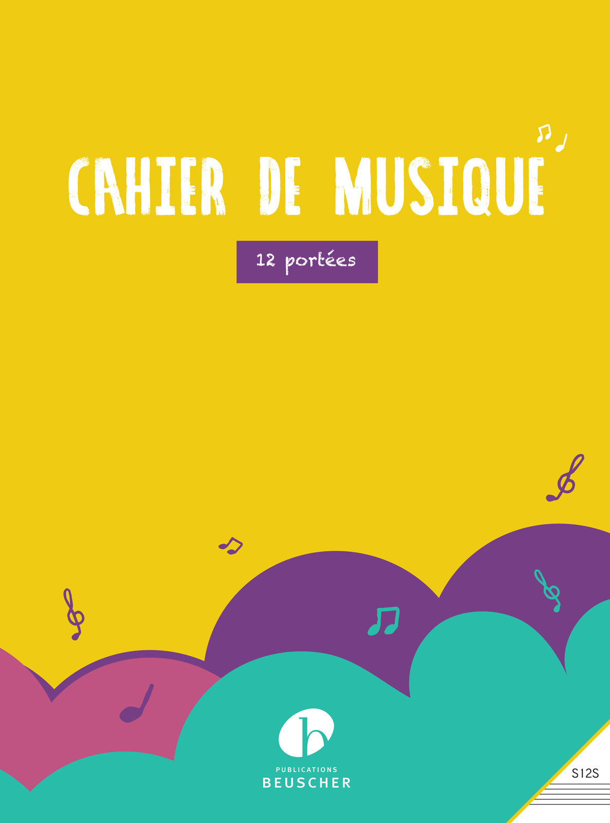 PAUL BEUSCHER PUBLICATIONS Cahier de musique 12 portées - reliure spirale