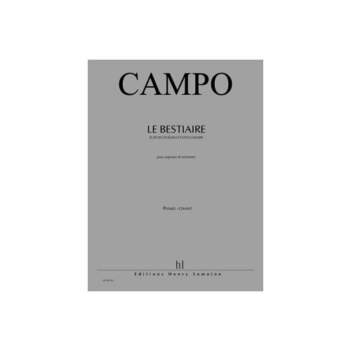 JOBERT CAMPO REGIS - LE BESTIAIRE - SOPRANO ET PIANO