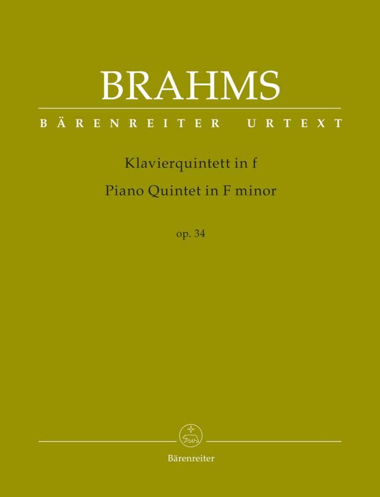 BARENREITER BRAHMS J. - PIANO QUINTET IN F MINOR OP.34 - SCORE & PARTS