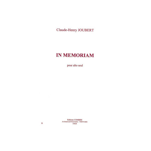 COMBRE JOUBERT CLAUDE-HENRY - IN MEMORIAM - ALTO SEUL