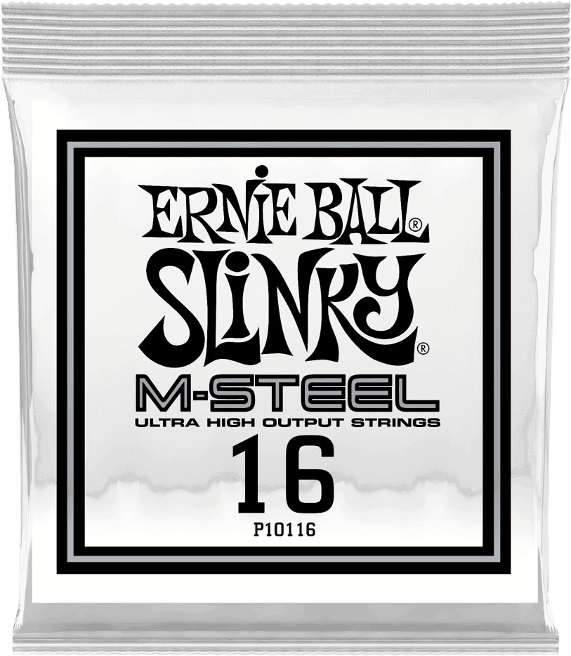 ERNIE BALL .016 M-STEEL PLAIN ELECTRIC GUITAR STRINGS