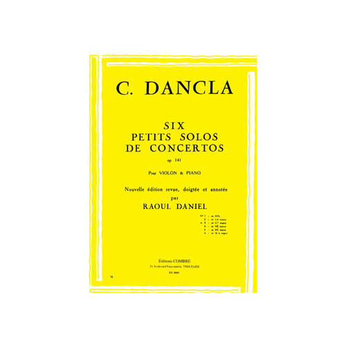 COMBRE DANCLA CHARLES - PETIT SOLO DE CONCERTO OP.141 N°3 EN UT MAJ. - VIOLON ET PIANO
