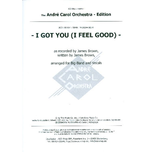IMC BROWN JAMES - I GOT YOU (I FEEL GOOD) - SCORE AND PARTS